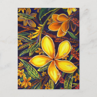 CBjork Yellow Island Plumeria Art Briefkaart
