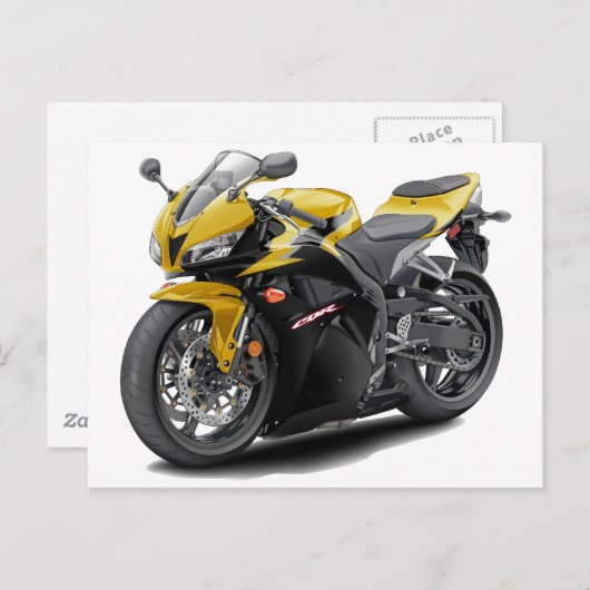 CBR 600 gele-zwarte bijt Briefkaart (Voorkant / Achterkant)