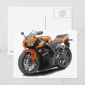 CBR 600 Oranje-Black Bike Briefkaart (Voorkant / Achterkant)