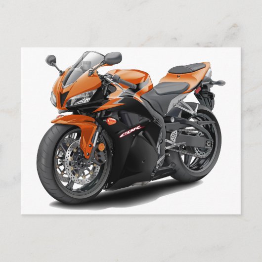 CBR 600 Oranje-Black Bike Briefkaart (Voorkant)