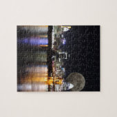 Cburn nat skyline met de maan legpuzzel (Horizontaal)