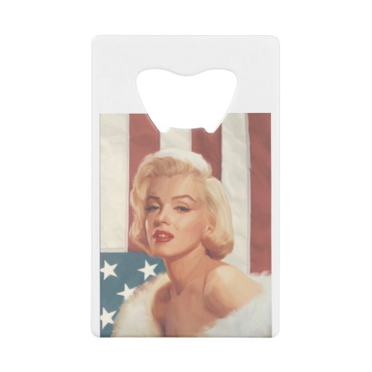 CC15 Marilyn Flag ZAZZ Creditkaart Flessenopener (Voorkant)