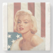 CC15 Marilyn Flag ZAZZ Stenen Onderzetter (Voorkant)
