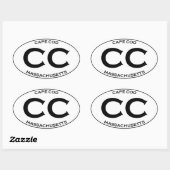 CC - Cape Cod, Massachusetts Ovale Sticker (Vel)