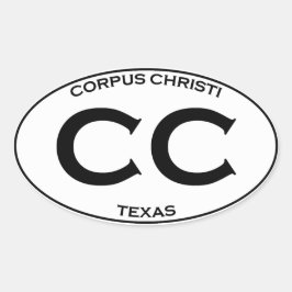 CC - Corpus Christi Texas Ovale Sticker