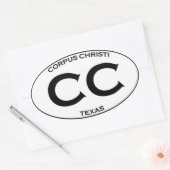CC - Corpus Christi Texas Ovale Sticker (Envelop)