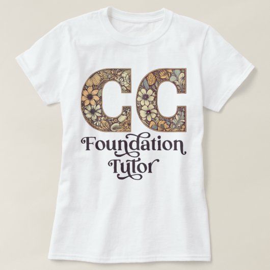 CC Foundations Tutor Klassieke Gesprek Bloemen T-shirt (Design voorkant)