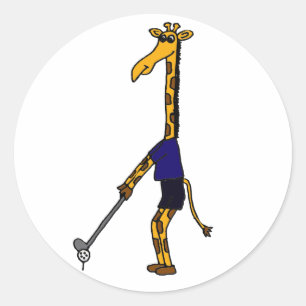 CC- Giraffe die Golfontwerp afspelen Ronde Sticker