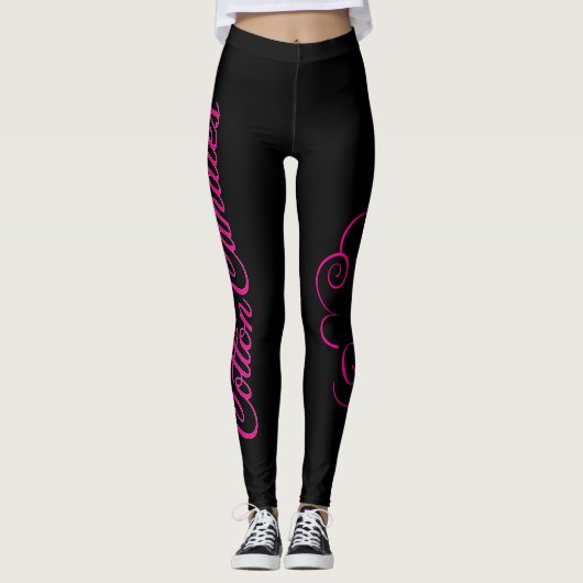 CC-Leggings tekst en grafische logo, zwart Leggings (Voorkant)