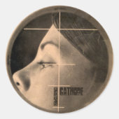 CC meisje lateraal Ronde Sticker (Voorkant)