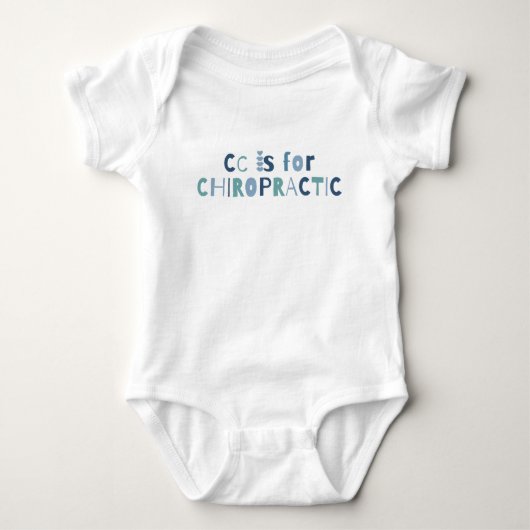 Cc staat voor Chiropractie, Chiropractie Baby, Chi Romper (Voorkant)