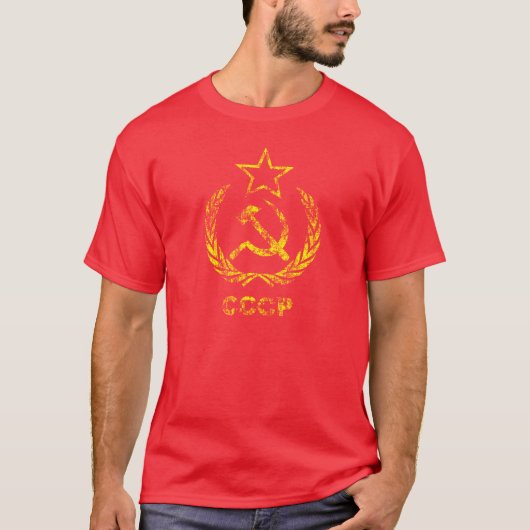 CCCP communist Gebruikte Mannen T-Shirts van USSR (Voorkant)