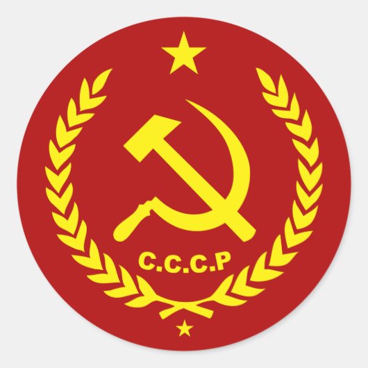 CCCP communist Hammer en Sickle Badge Ronde Sticker (Voorkant)