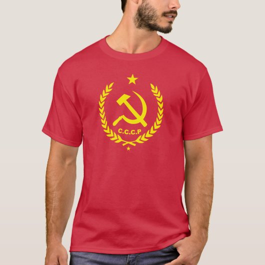 CCCP communist Hammer en Sickle Badge T-shirt (Voorkant)
