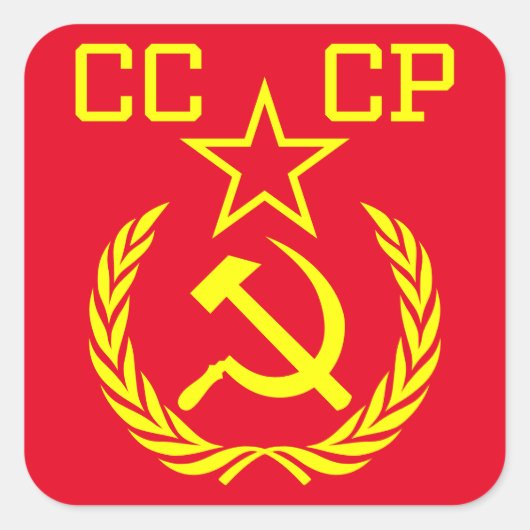 CCCP Communistische Sport Square Stickers (Voorkant)