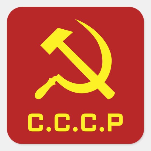 CCCP Hamer en Sikkel Vierkante Sticker (Voorkant)