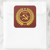 CCCP Hamer & Sickle Emblem Vierkante Stickers (Tas)