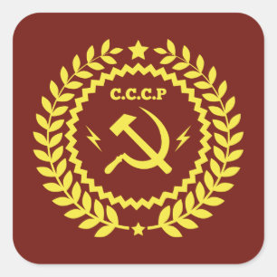 CCCP Hamer & Sickle Emblem Vierkante Stickers