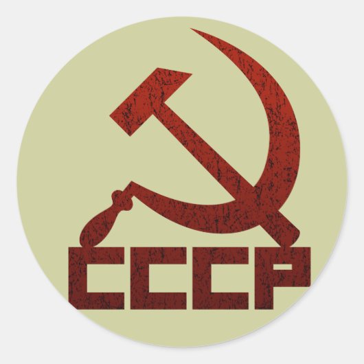 CCCP Hamer & Sikkel Ronde Sticker (Voorkant)