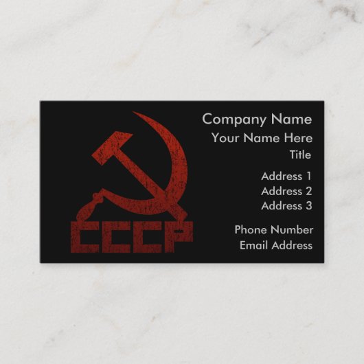 CCCP Hamer & Sikkel Visitekaartje (Voorkant)