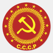 CCCP hamer sikkelembleem Ronde Sticker (Voorkant)
