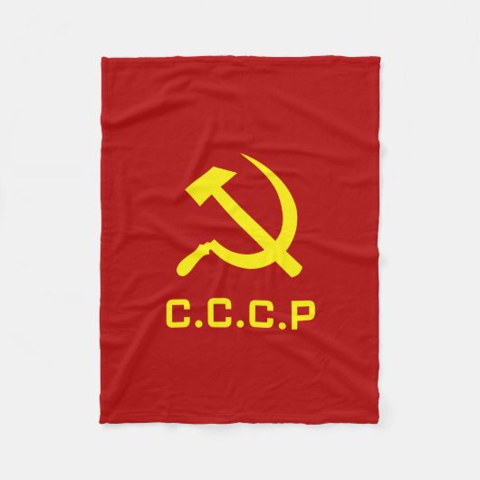 CCCP Hammer en Sickle Fleece Deken (Voorkant)