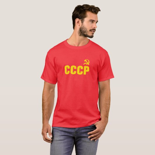  CCCP Hammer en Sickle Mannen Dark T-Shirt (Voorkant volledig)