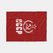 CCCP Hammer Sickle White - vlaggenbakken Fleece Deken (Voorkant (Horizontaal))