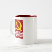 CCCP met Hammer en Sickle Tweekleurige Koffiemok (Voorkant links)