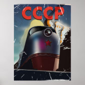 CCCP Retro vintage Sovjet trein Poster (Voorkant)