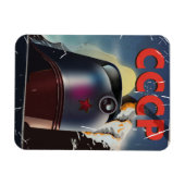 CCCP Retro vintage Sovjet trein Poster Magneet (Horizontaal)