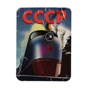 CCCP Retro vintage Sovjet trein Poster Magneet