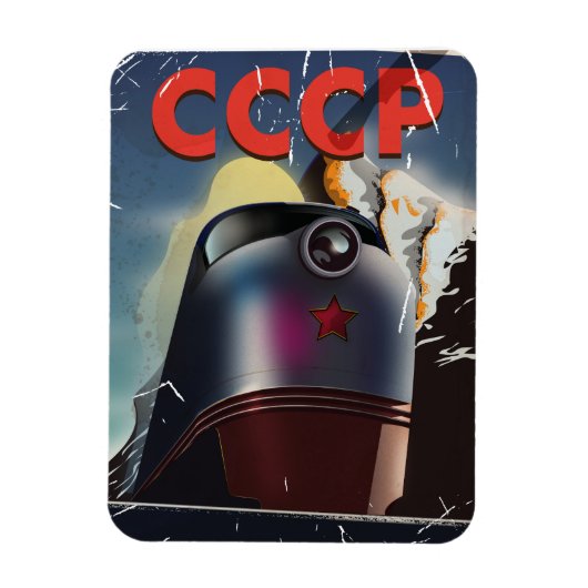 CCCP Retro vintage Sovjet trein Poster Magneet (Verticaal)