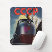 CCCP Retro vintage Sovjet trein Poster Muismat (Met muis)