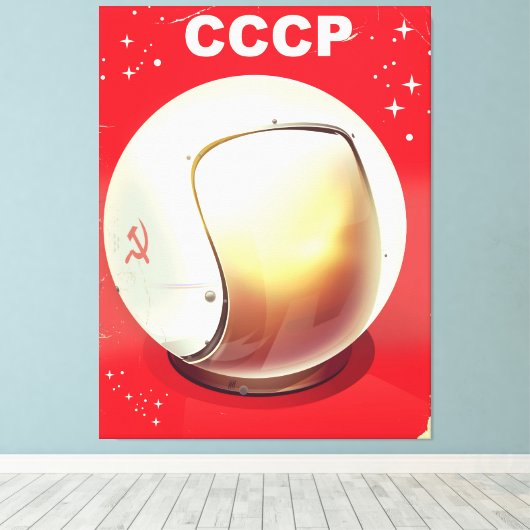 CCCP  rood Sovjet-poster Canvas Afdruk (Insitu (Houten vloer))