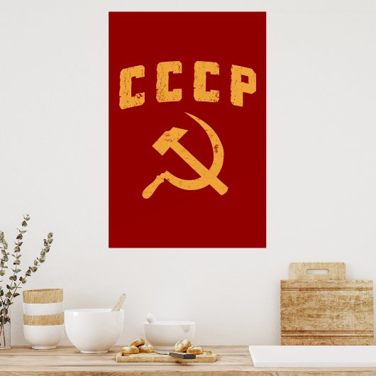 cccp  russische ussr hammer en sikkel poster (Keuken)