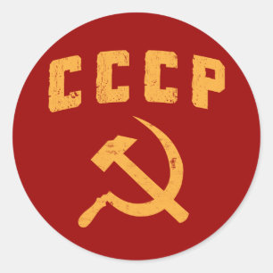 cccp  russische ussr hammer en sikkel ronde sticker