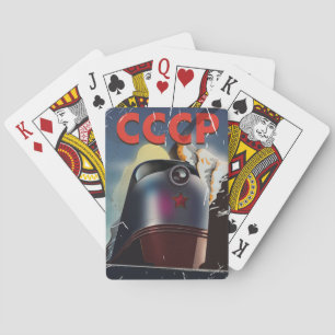 CCCP  Sovjet-locomotief Poster Pokerkaarten