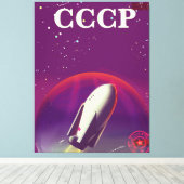 CCCP Sovjet ruimte race reisposter Canvas Afdruk (Insitu (Houten vloer))