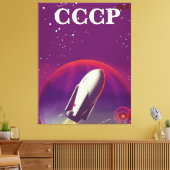 CCCP Sovjet ruimte race reisposter Canvas Afdruk (Insitu (Woonkamer))