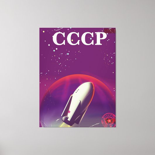 CCCP Sovjet ruimte race reisposter Canvas Afdruk (Voorkant)