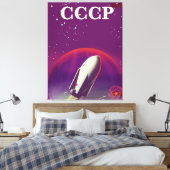 CCCP Sovjet ruimte race reisposter Canvas Afdruk (Insitu (Slaapkamer))