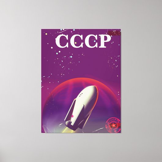 CCCP Sovjet ruimte race reisposter Canvas Afdruk (Voorkant)