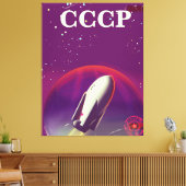 CCCP Sovjet ruimte race reisposter Canvas Afdruk (Insitu (Woonkamer))