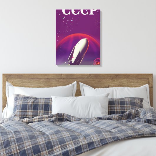 CCCP Sovjet ruimte race reisposter Canvas Afdruk (Insitu (Slaapkamer))