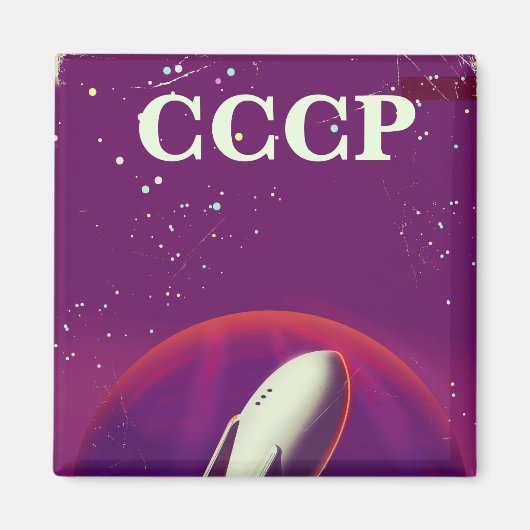 CCCP Sovjet ruimte race reisposter Magneet (Voorkant)