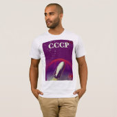 CCCP Sovjet ruimte race reisposter T-shirt (Voorkant volledig)