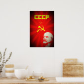 cccp sovjet - unie communistisch rode lenin ruslan poster (Keuken)