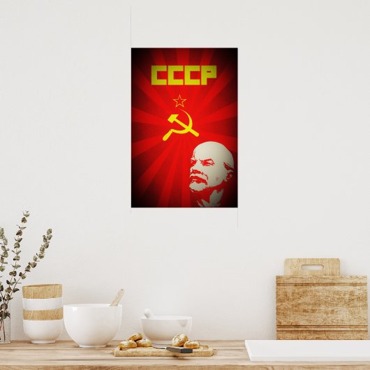cccp sovjet - unie communistisch rode lenin ruslan poster (Keuken)