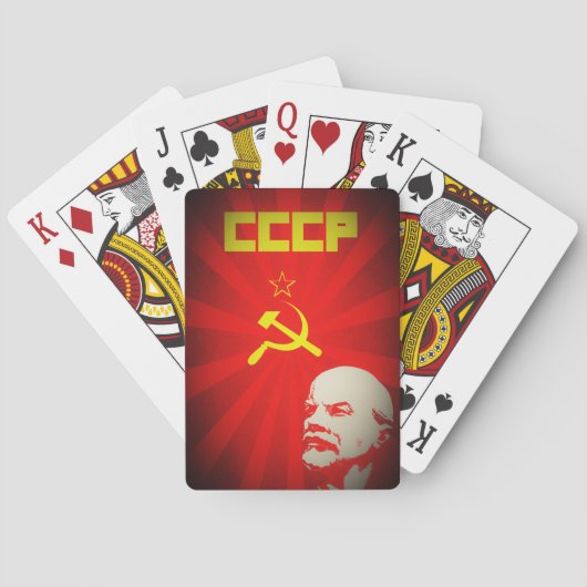 cccp sovjet - unie communistisch rode lenin ruslan speelkaarten (Achterkant)
